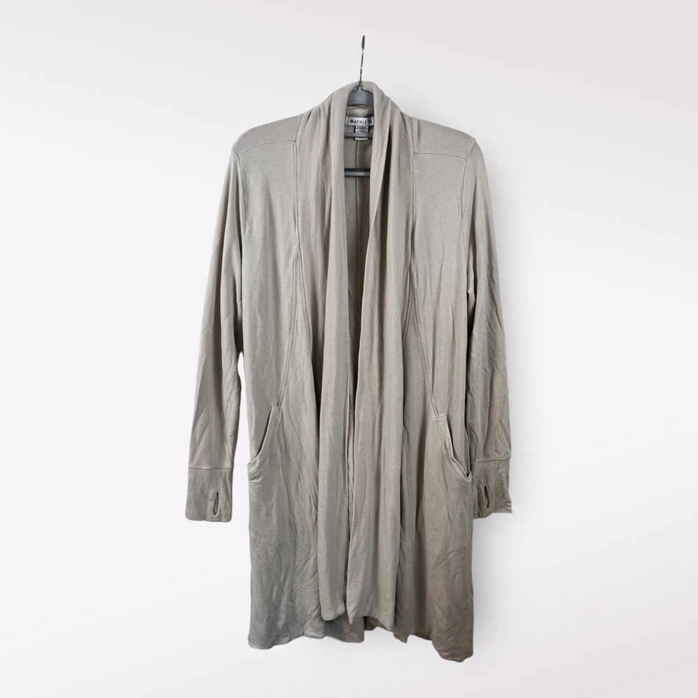 Athleta Pranayama Long Wrap Tencel Modal Spandex Abalone Gray Size Small/Petite